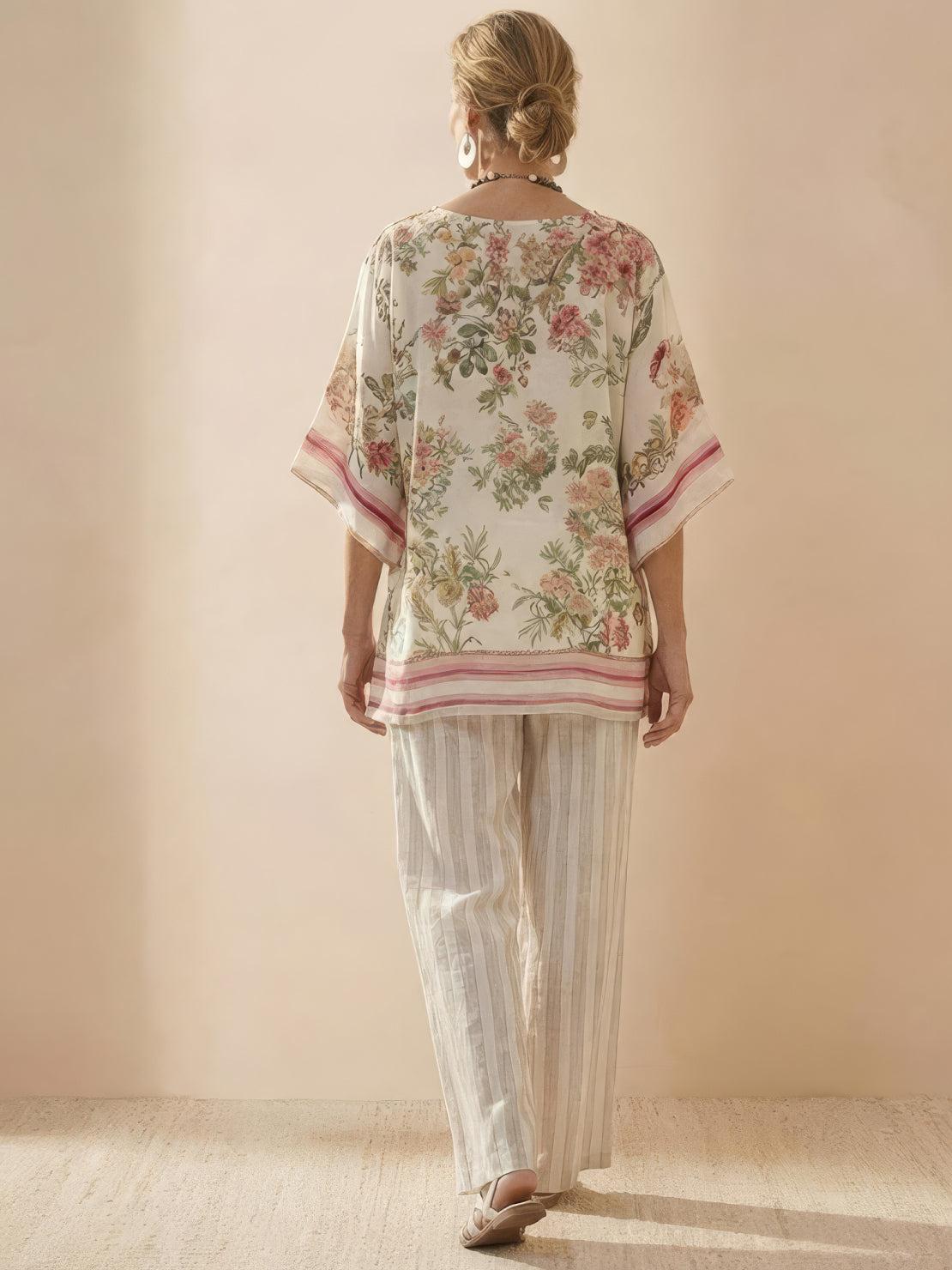 Wren | Striped Two-Piece Set with Wide-Leg Trousers and Tee