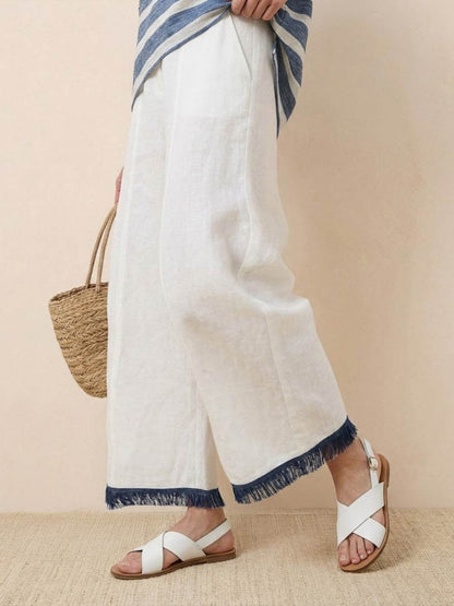Wren | Striped Two-Piece Set with Wide-Leg Trousers and Tee