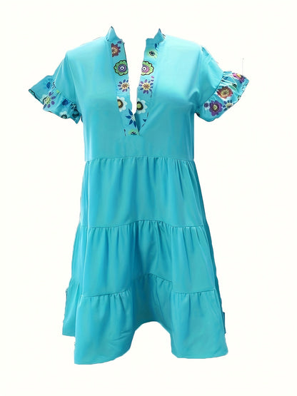 Women's Flowy Cocktail Dress with Adjustable Straps and A-Line Silhouette