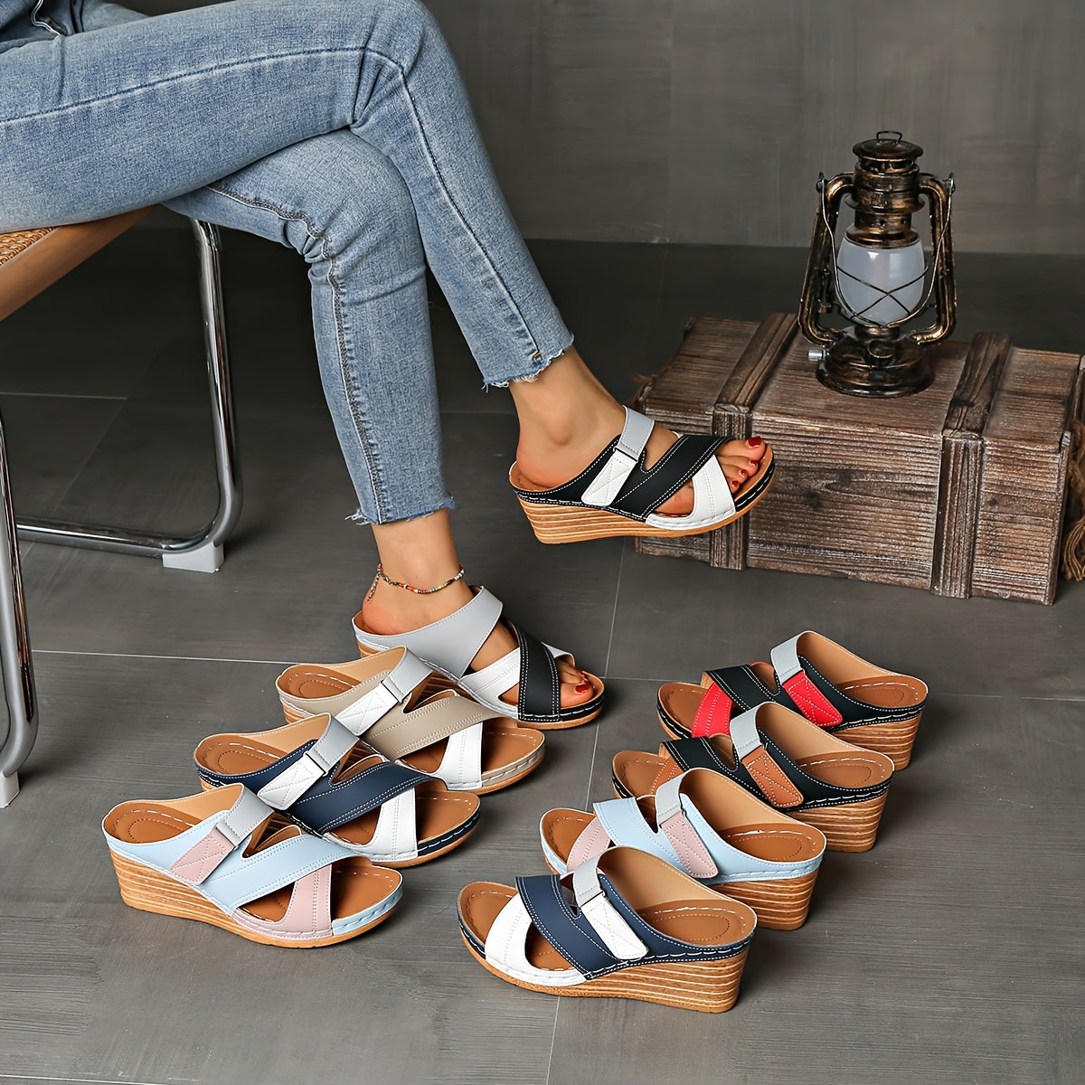 Women's Wedge Slides with Comfortable Fit and Supportive Design