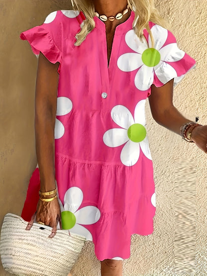 Women's Floral Dress with Tummy Control and Autumn Style
