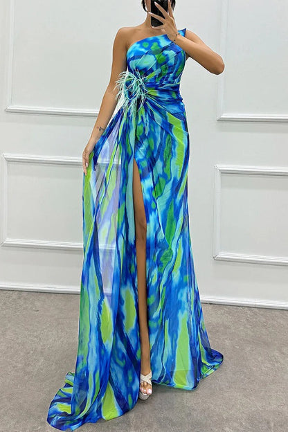 Elegant Vibrant Flowy A-Line Maxi Dress for Women's Wedding Guests