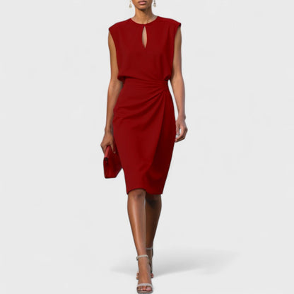 Elegant Figure Flattering Silhouette Matte Satin Crepe With Intricate Detailing Dress