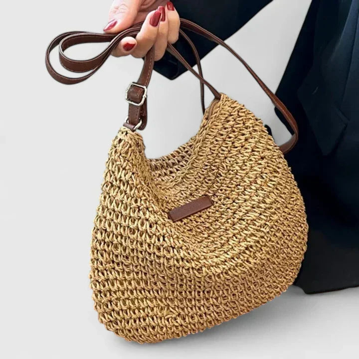 Women's Shoulder Bag with Natural Material and Versatile Design