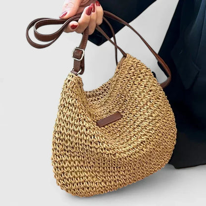 Women's Shoulder Bag with Natural Material and Versatile Design