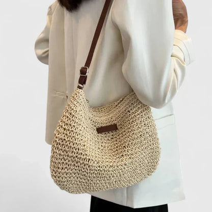 Women's Shoulder Bag with Natural Material and Versatile Design