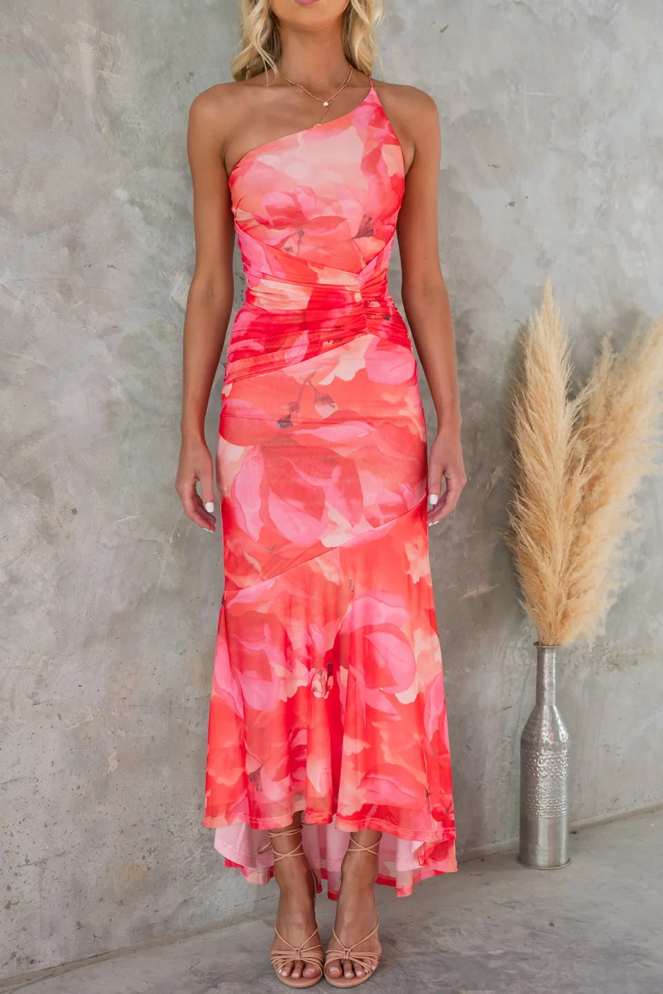 Lightweight Elegant Pleated Flowing Summer Dress For Wedding Guests And Evening Events