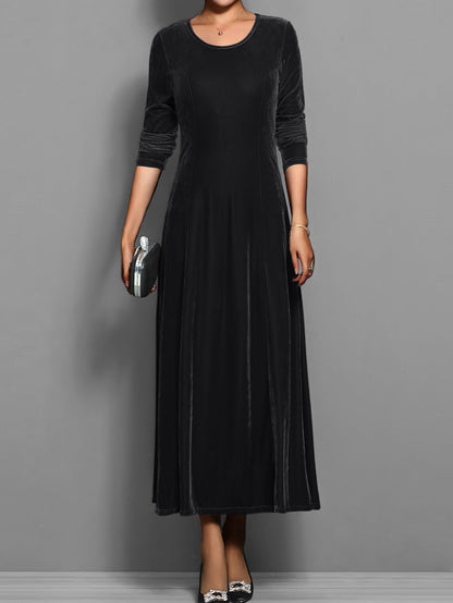Women's Velvet Dress with Classic Design and Elegant Fit