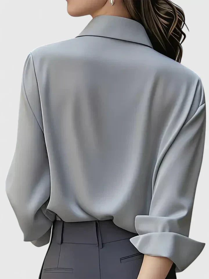 Women's Button Down Shirt with Concealed Placket and Classic Design