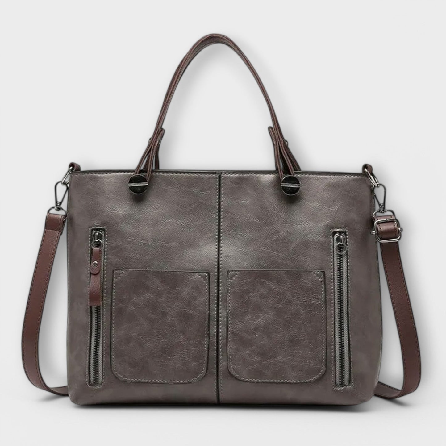 Women's Functional Handbag with Multiple Pockets and Adjustable Strap