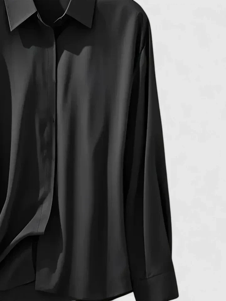 Women's Button Down Shirt with Concealed Placket and Classic Design