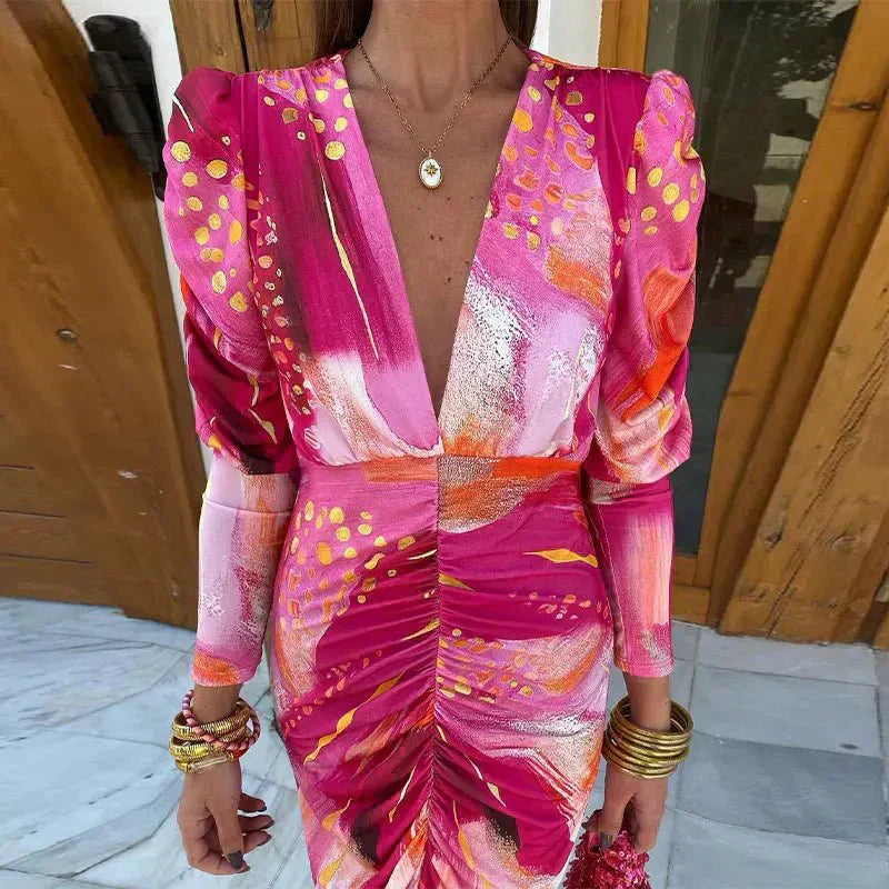 Women's Maxi Dress with Wrap Design and Evening Style