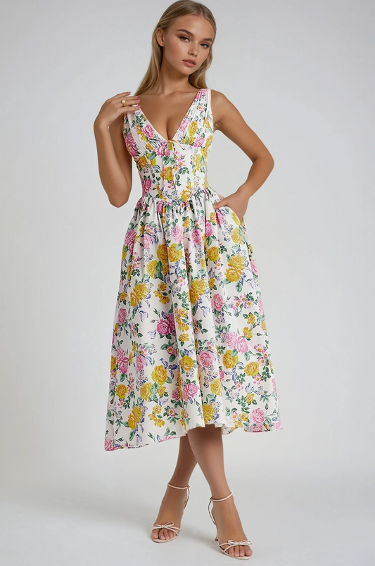 Elegant Linen Blend Dress for Women – Breathable Soft Structure Flowing Silhouette Design