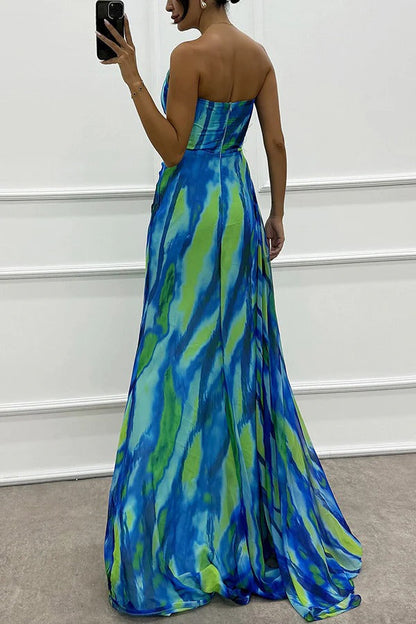 Elegant Vibrant Flowy A-Line Maxi Dress for Women's Wedding Guests