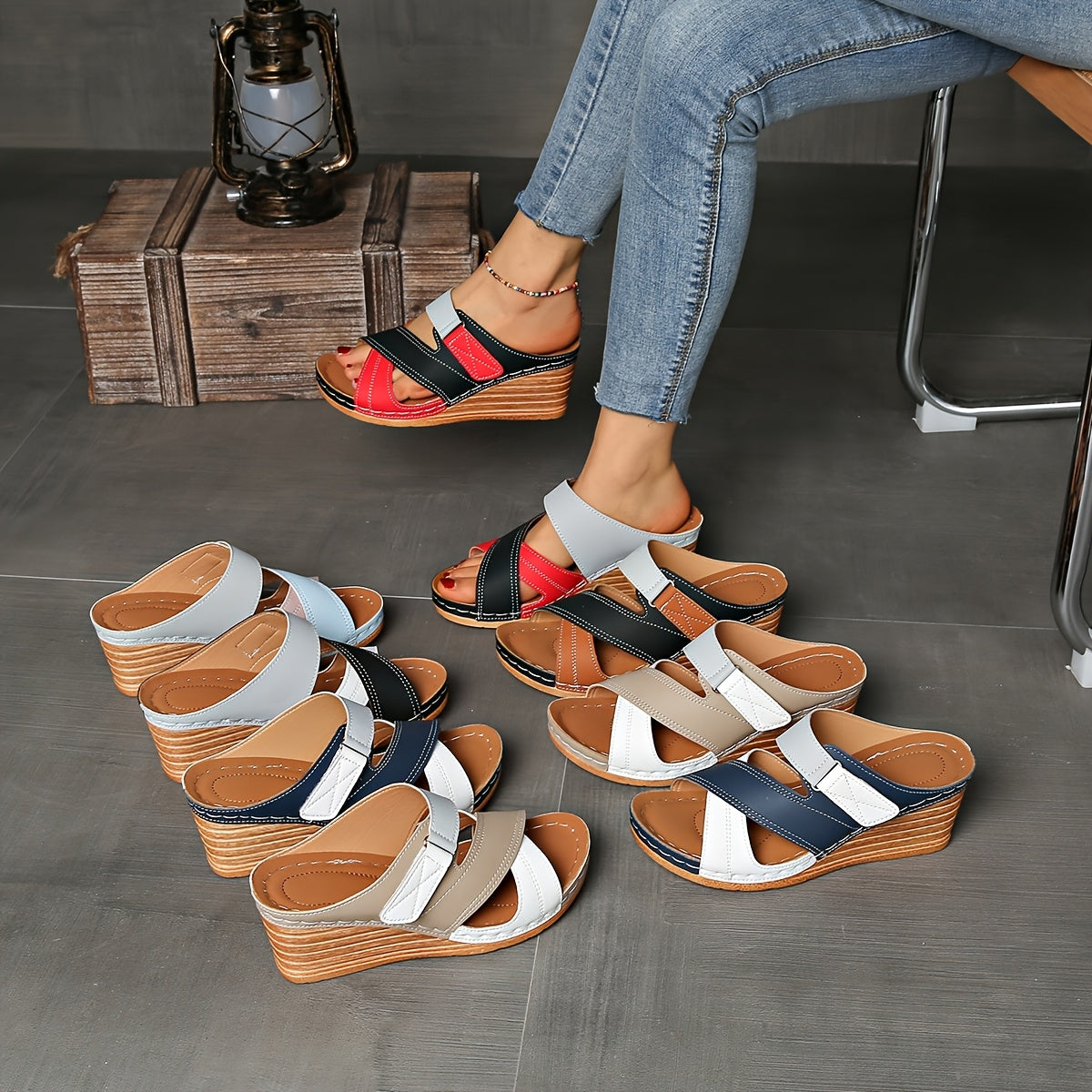 Women's Wedge Slides with Comfortable Fit and Supportive Design