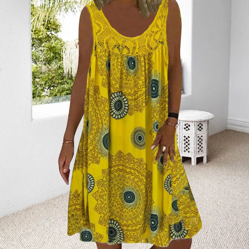 Women's Summer Dress with Sleeveless Design and Lightweight Fabric