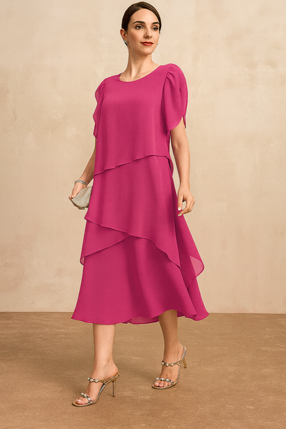 Women's Chiffon Dress with Flowing Design and Lightweight Fabric
