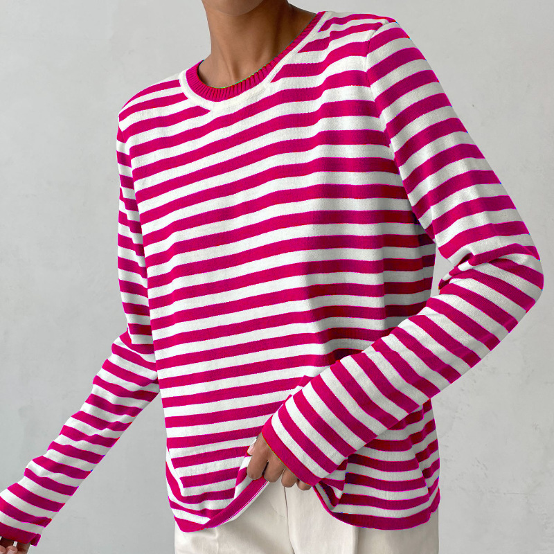 Women's Striped Summer T-Shirt with Short Sleeves and Soft Fabric