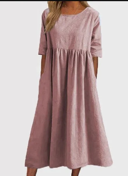Women's Spring Dress with Flowy Design and Floral Print