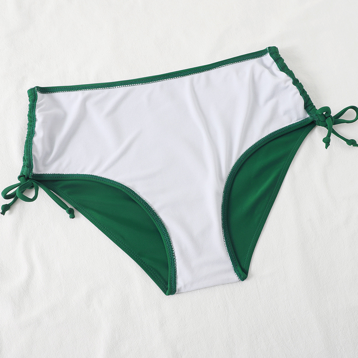 Women's High-Waisted Bikini with Adjustable Straps and Full Coverage
