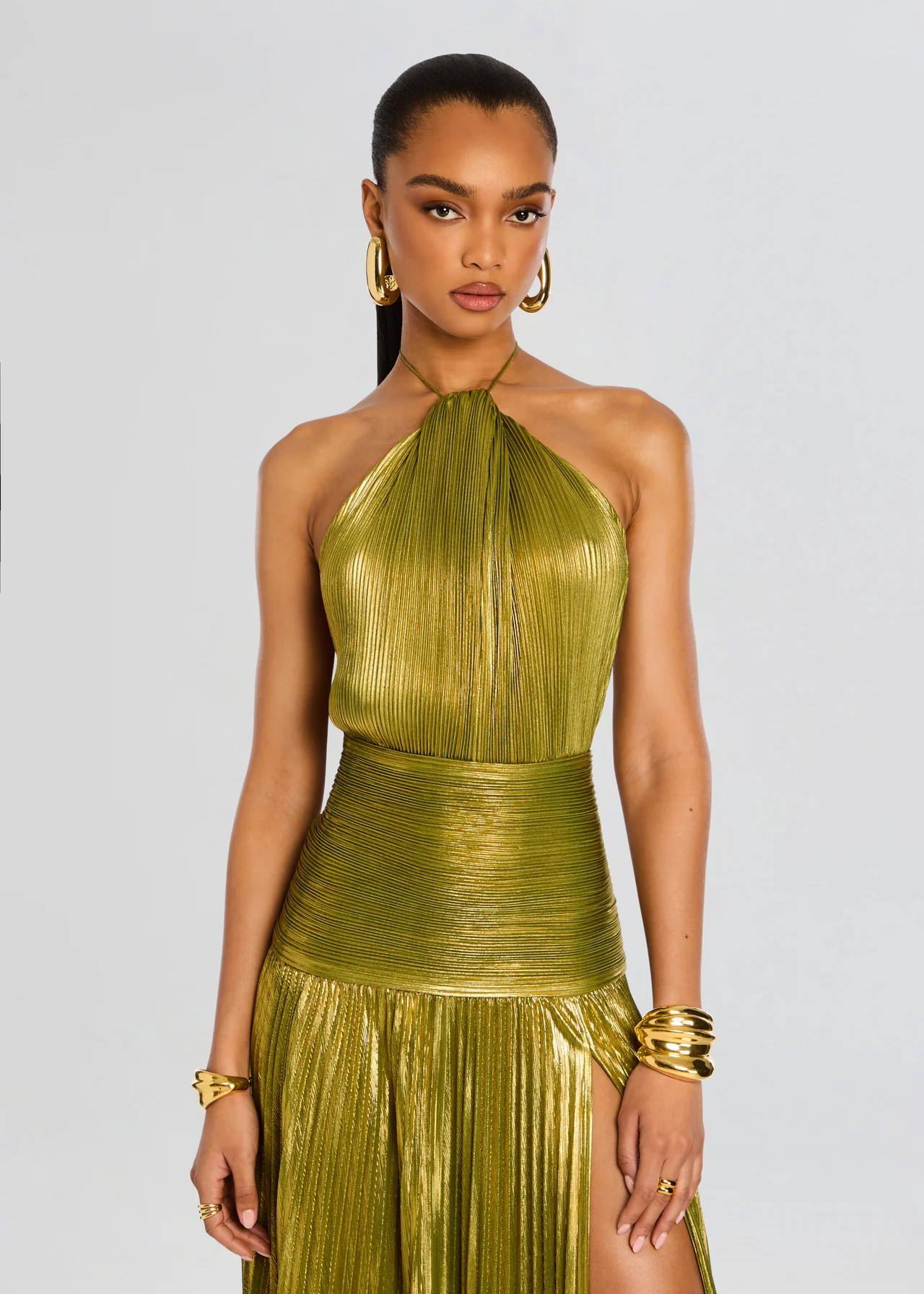 Women's Long Dress with Sensual Cut and Elegant Finish