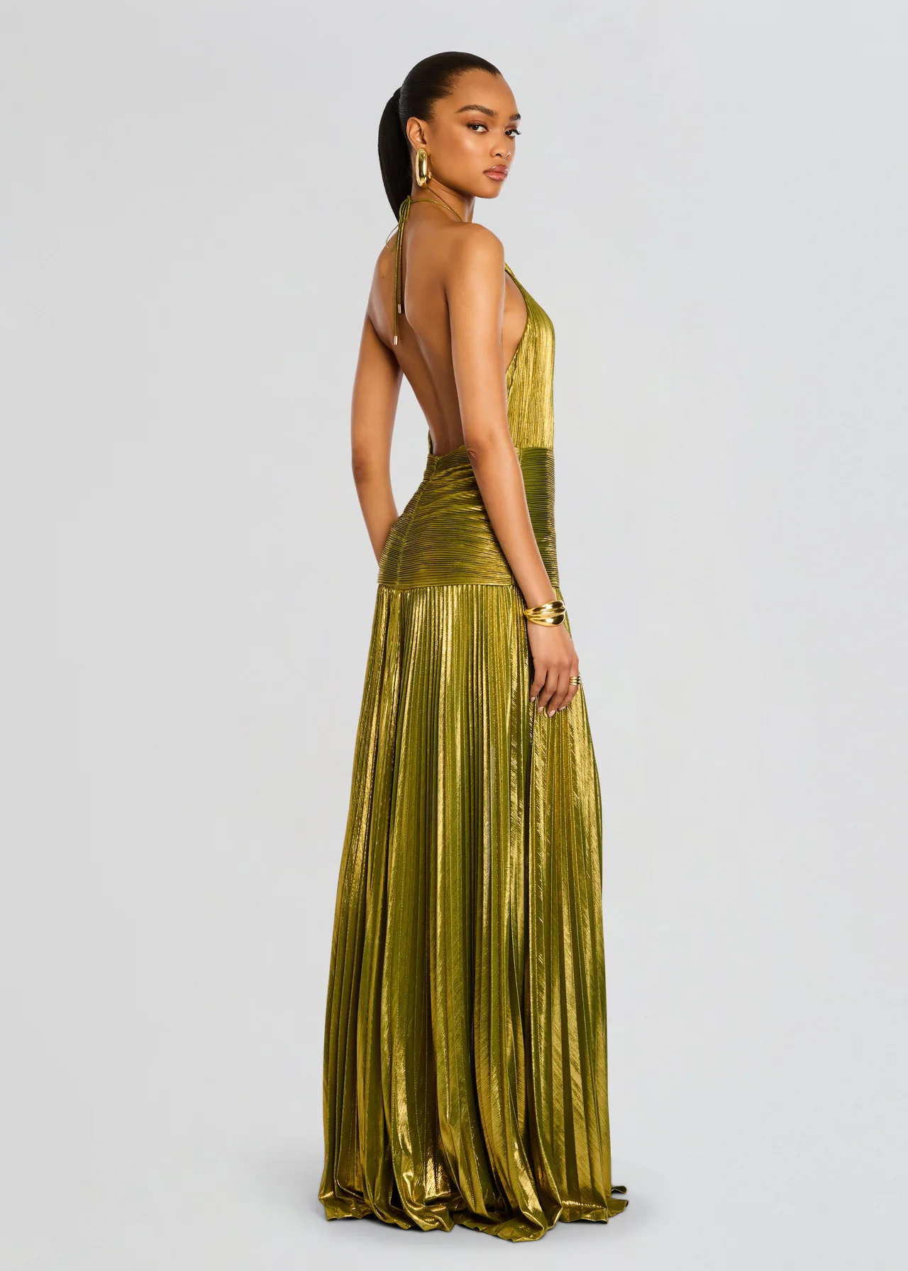 Elegant Sensual-Cut Luxurious Satin Elongating And Figure-Enhancing Silhouette Dress