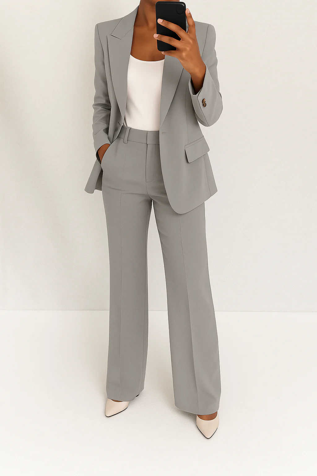Effortless Tailored Silhouette Crepe Two Piece Suit For All Day Polished Comfort