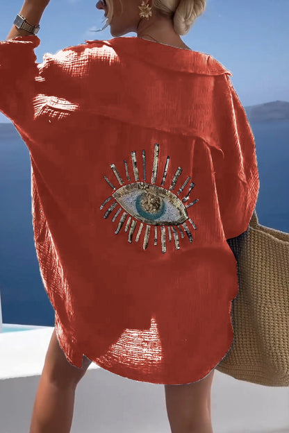 Women's Oversized Blouse with Relaxed Fit and Lightweight Fabric