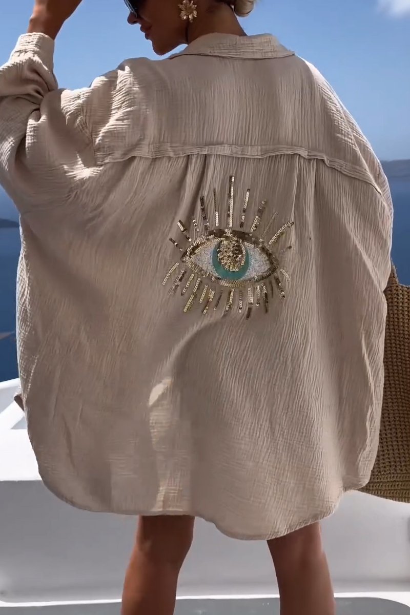 Women's Oversized Blouse with Relaxed Fit and Lightweight Fabric