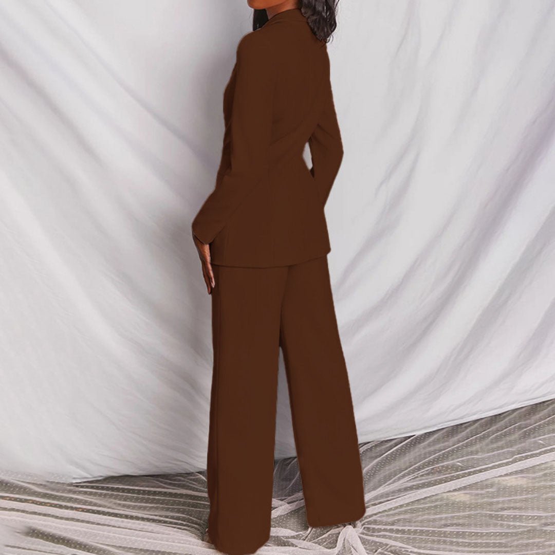 Women’s Wool Blend Blazer and Trousers Set – Elegant Couture Inspired Tailored Luxe Finish Suit
