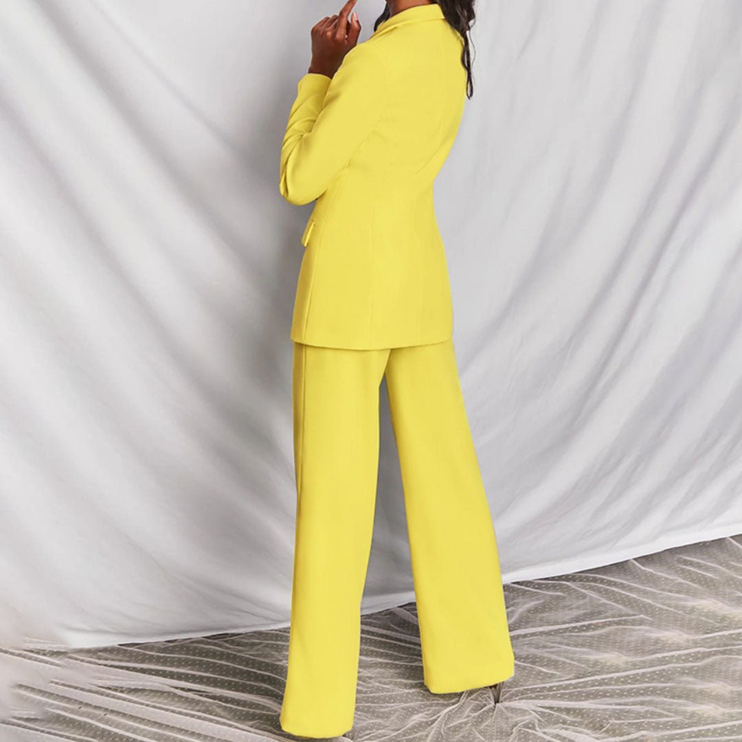Women’s Wool Blend Blazer and Trousers Set – Elegant Couture Inspired Tailored Luxe Finish Suit