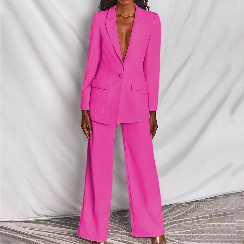 Women’s Wool Blend Blazer and Trousers Set – Elegant Couture Inspired Tailored Luxe Finish Suit