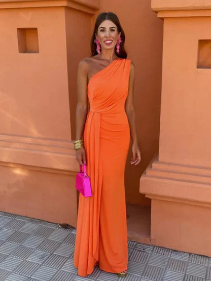 Women’s Satin Wedding Guest Dress – Elegant Contouring Bodice Figure Flattering Design
