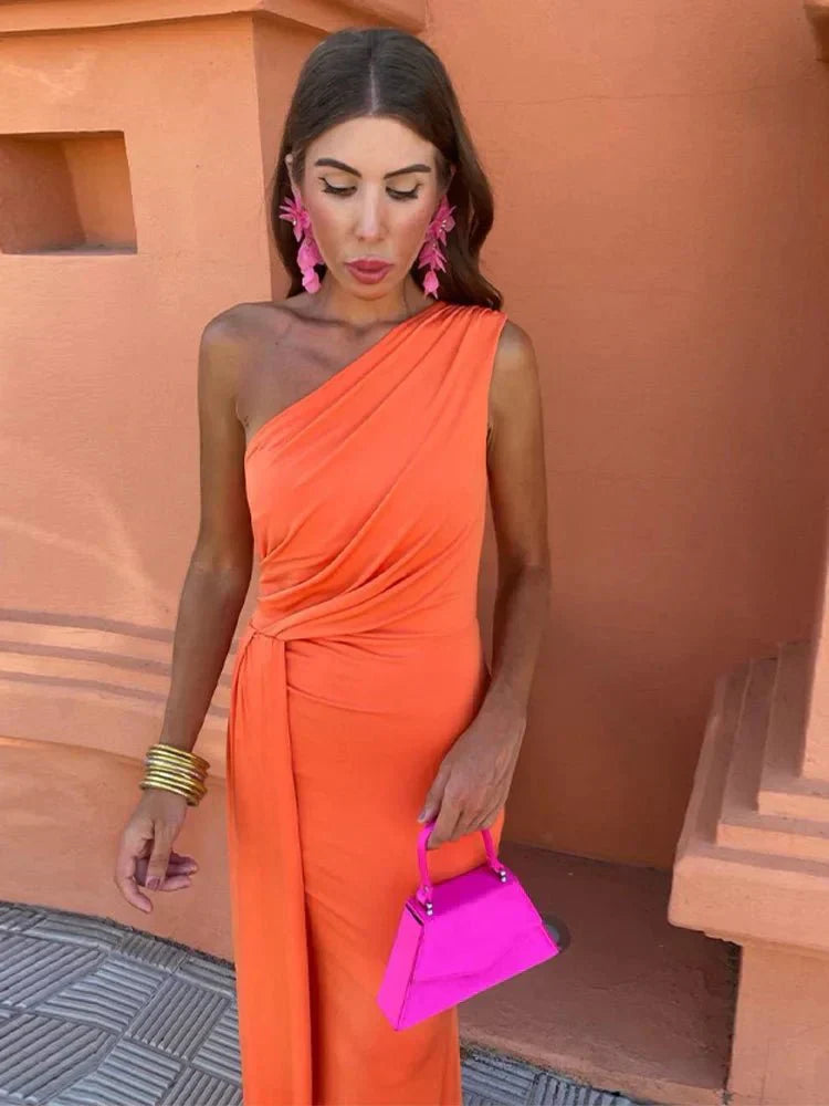 Women’s Satin Wedding Guest Dress – Elegant Contouring Bodice Figure Flattering Design