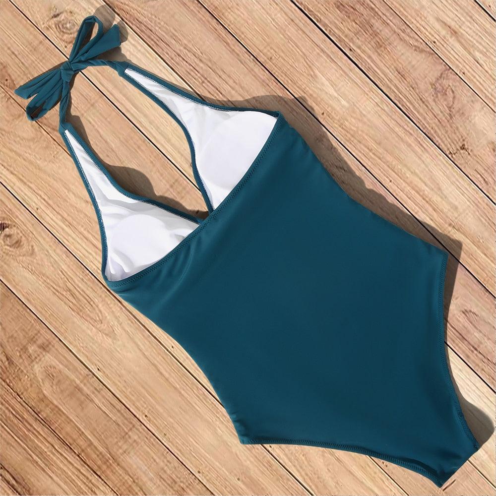 Women's One-Piece Swimsuit with Adjustable Straps and Full Coverage