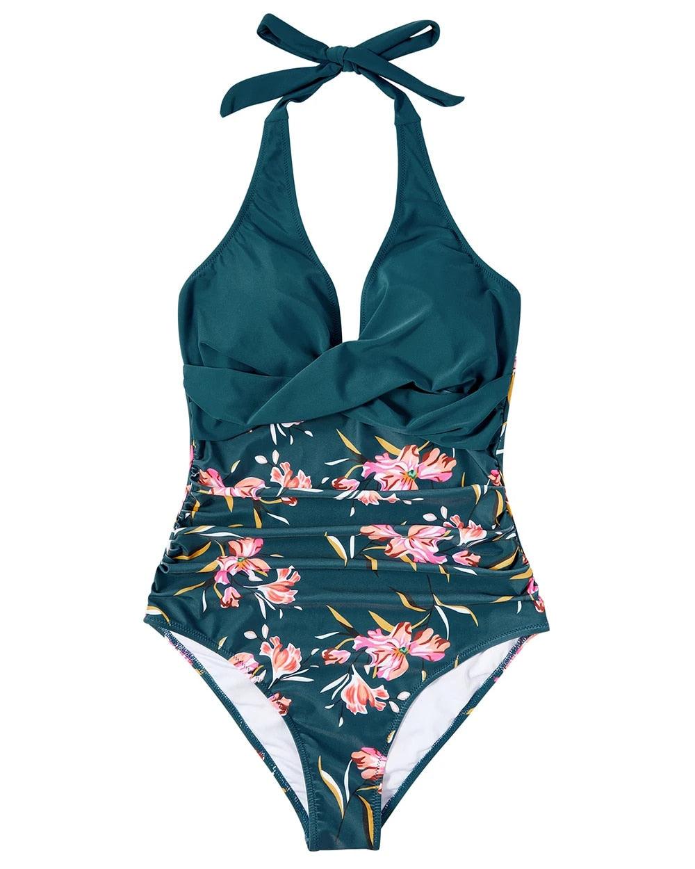 Women's One-Piece Swimsuit with Adjustable Straps and Full Coverage