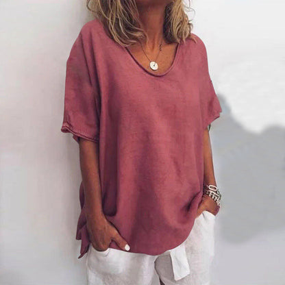 Women's Loose Blouse with Breathable Fabric and Relaxed Fit