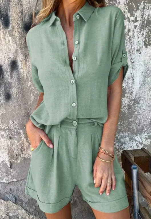 Vivienne | Summer Shorts and Top Set with Breathable Fabric