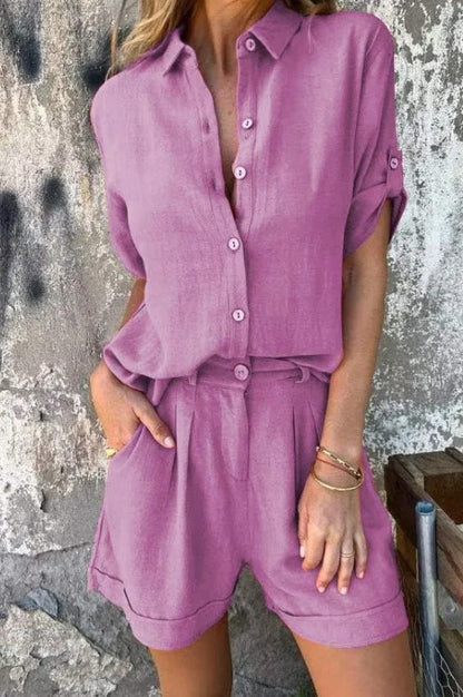 Vivienne | Summer Shorts and Top Set with Breathable Fabric