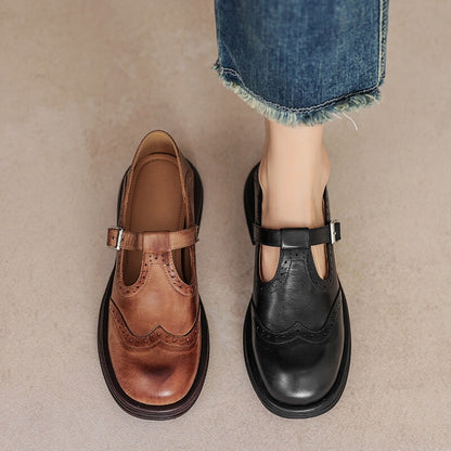 Women's Vegan Leather Mary Jane Sandal with Classic Design and Adjustable Strap
