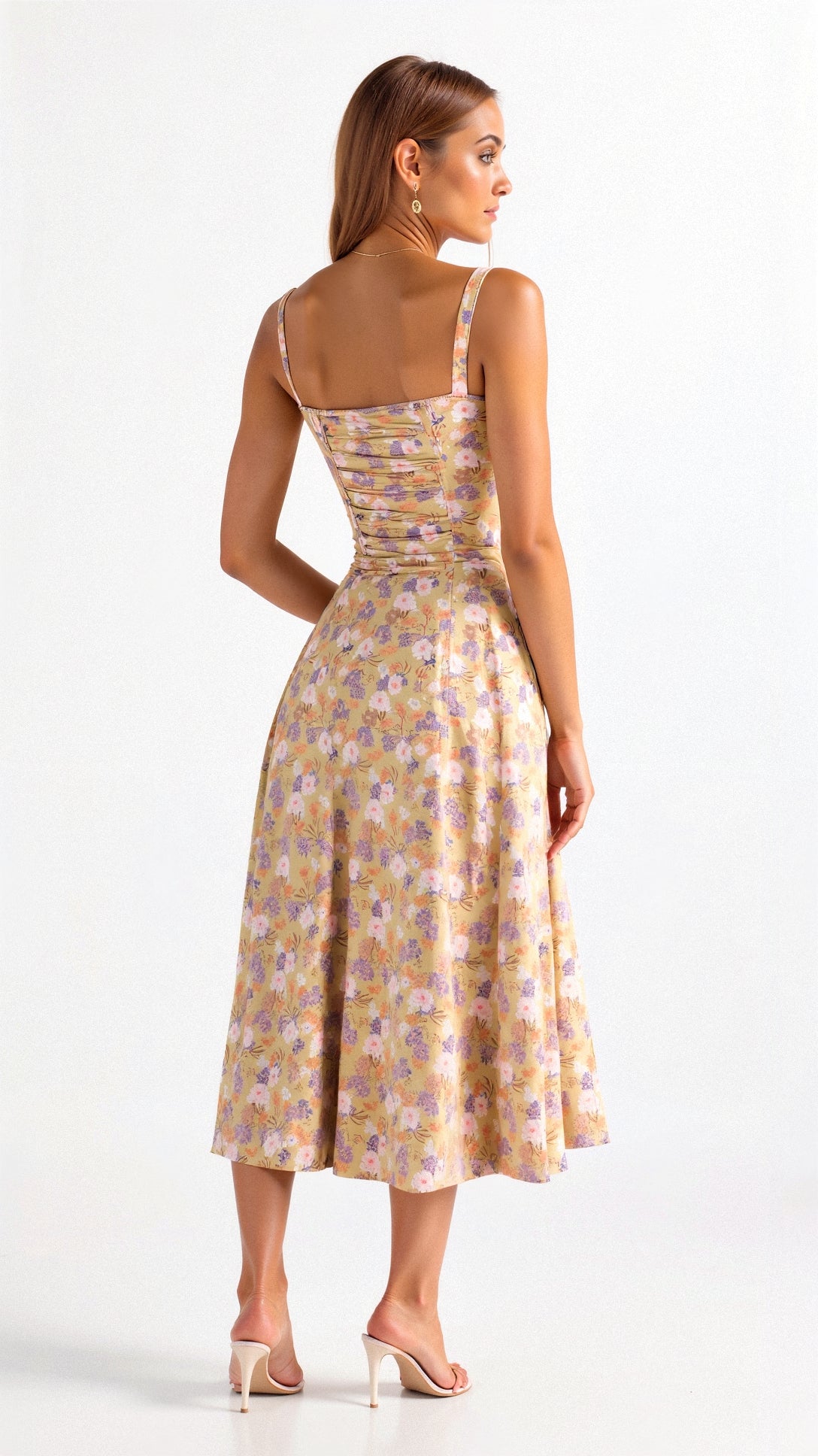 Elegant Waist Slimming Bustier Design Chiffon With Flattering A-Line Silhouette Wedding Dress