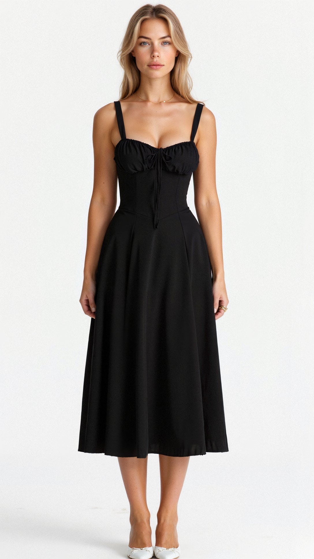 Elegant Waist Slimming Bustier Design Chiffon With Flattering A-Line Silhouette Wedding Dress