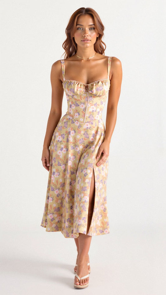 Elegant Waist Slimming Bustier Design Chiffon With Flattering A-Line Silhouette Wedding Dress