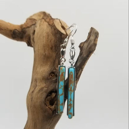 Women's Vintage Turquoise Earrings with Unique Design and Artisan Craftsmanship