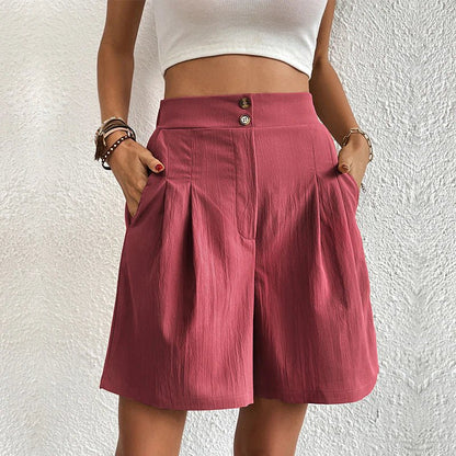 Jocelyn | High Waist Wide Leg Shorts with Pleats and Pockets