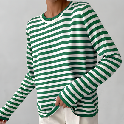 Women's Striped Summer T-Shirt with Short Sleeves and Soft Fabric