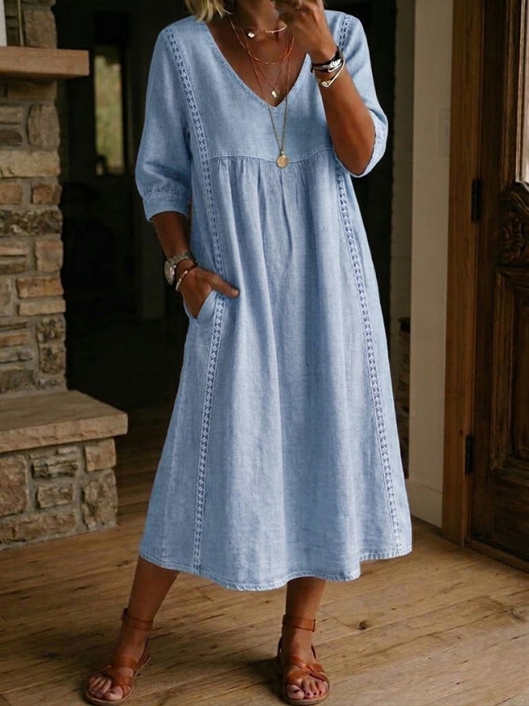 Ava | Flattering Denim Dress
