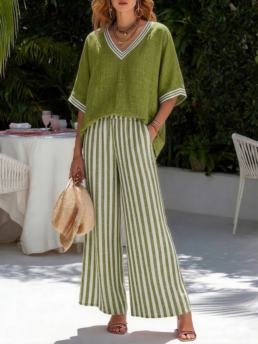 Women’s Elegant Linen Two-Piece Set | Chic Summer Co-Ord Outfit