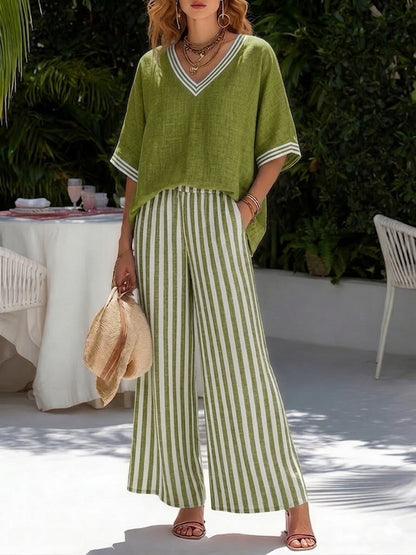 Women’s Elegant Linen Two-Piece Set | Chic Summer Co-Ord Outfit