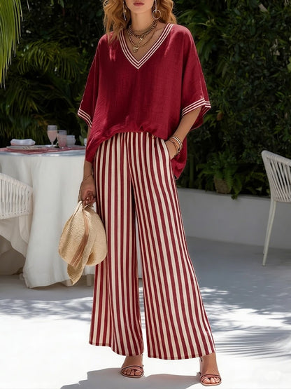 Women’s Elegant Linen Two-Piece Set | Chic Summer Co-Ord Outfit